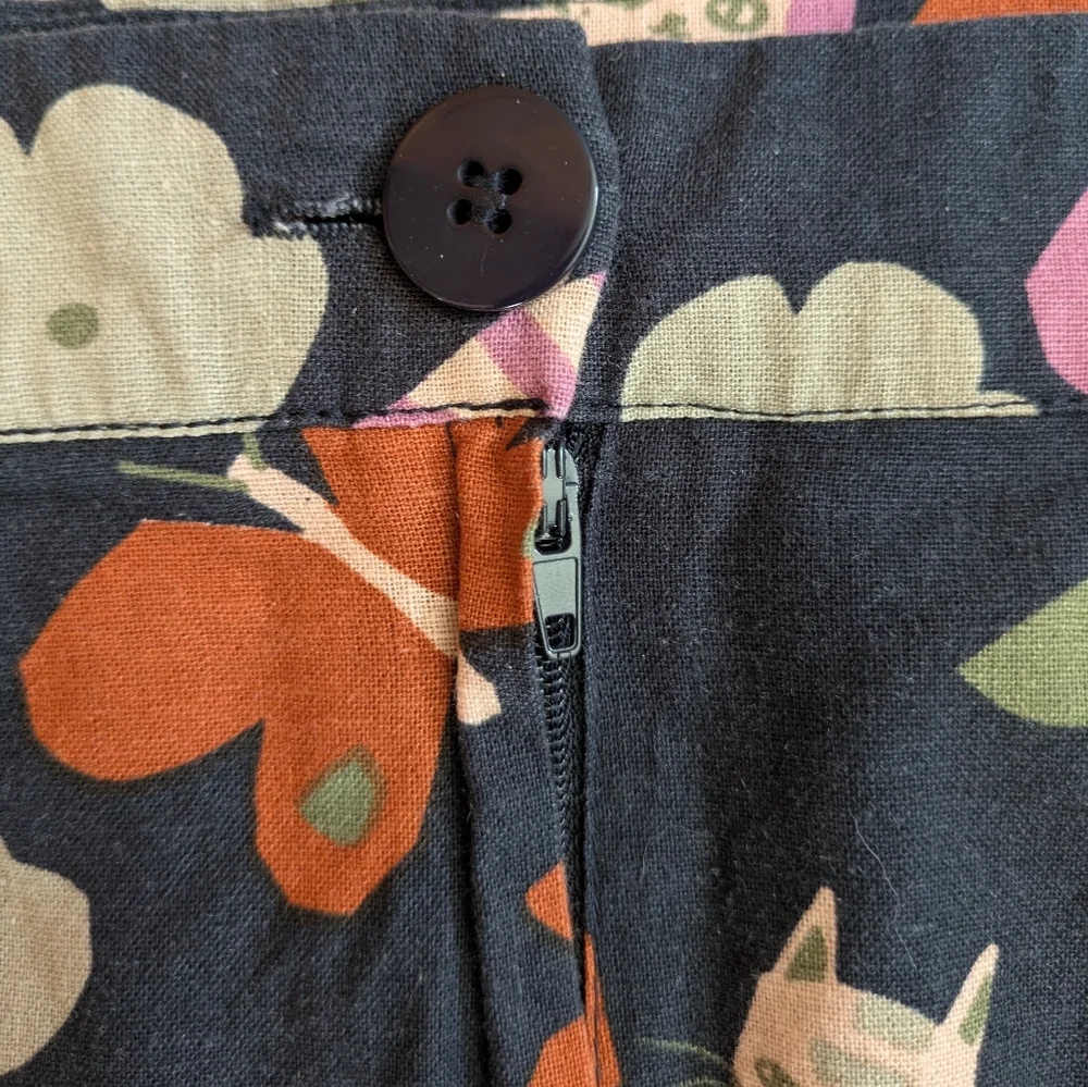 Princess Highway Navy Cat Print Skirt, Sz AU 12 - Picture 3 of 3